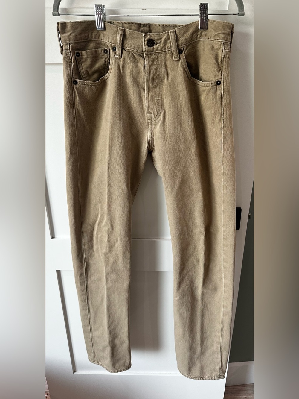 Levis 501 Jeans Mens 29 X 30 Button Fly Straight Leg  Khaki